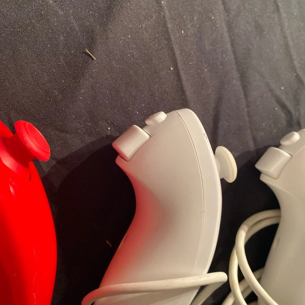 Wii Nunchuk Controllers - Red and White